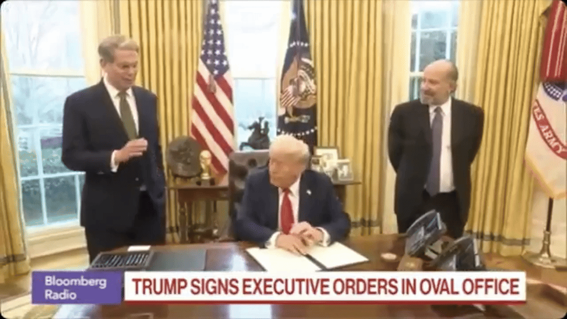 Secretary Bessent at signing — monetizing the asset side of the US balance sheet